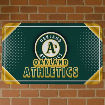 Oakland Athletics Silver Halftone Green Doormat