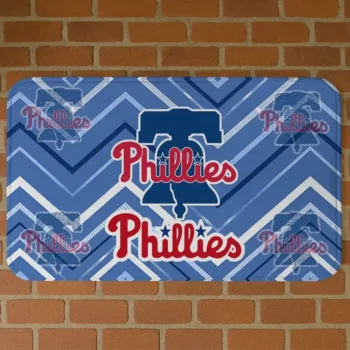 Philadelphia Phillies Chevron Geometrics Blue Doormat