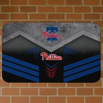Philadelphia Phillies Chevron Points Blue Black Doormat
