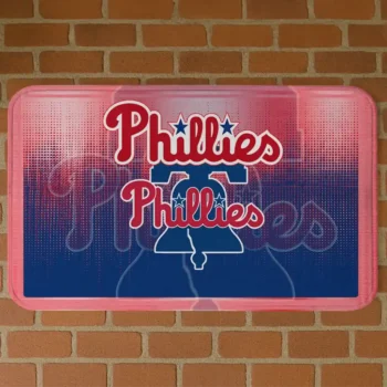 Philadelphia Phillies Pixel Blur Blue Doormat