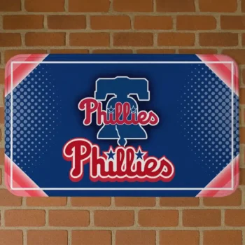 Philadelphia Phillies Silver Halftone Blue Doormat