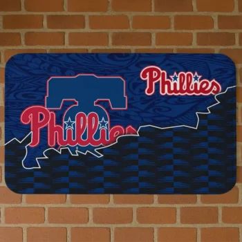 Philadelphia Phillies Tribal Detailing Blue Black Doormat