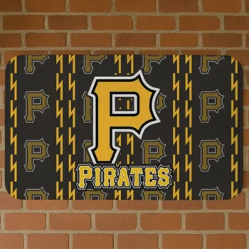 Pittsburgh Pirates Bolt Row Black Doormat