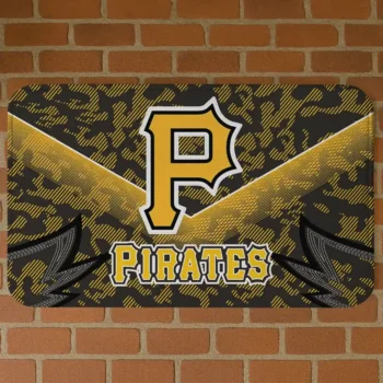 Pittsburgh Pirates Layered Lines Black Doormat