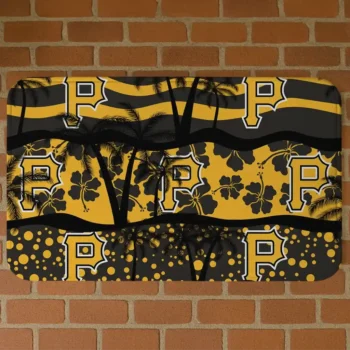 Pittsburgh Pirates Palm Silhouette Black Doormat