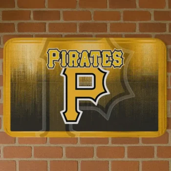Pittsburgh Pirates Pixel Blur Black Doormat
