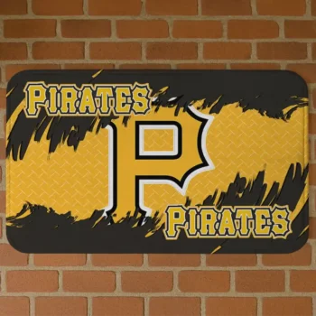 Pittsburgh Pirates Plate Rip Black Doormat