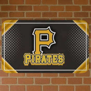 Pittsburgh Pirates Silver Halftone Black Doormat