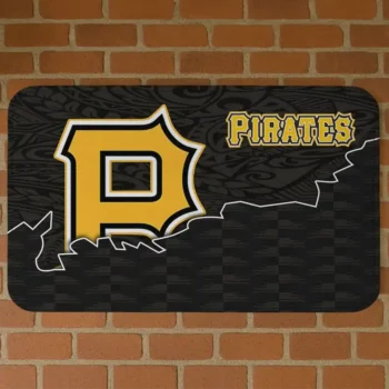 Pittsburgh Pirates Tribal Detailing Black Doormat