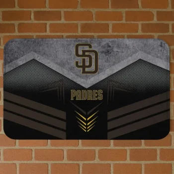 San Diego Padres Chevron Points Brown Black Doormat