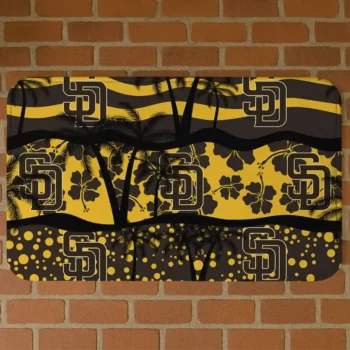 San Diego Padres Palm Silhouette Brown Black Doormat