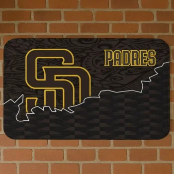 San Diego Padres Tribal Detailing Brown Black Doormat