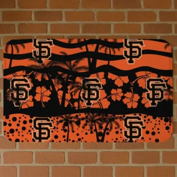 San Francisco Giants Palm Silhouette Orange Black Doormat