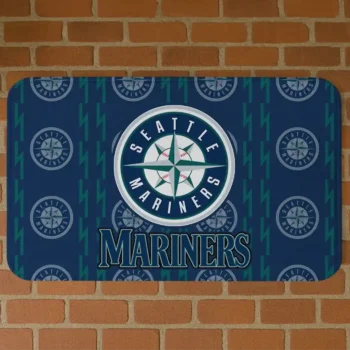 Seattle Mariners Bolt Row Navy Blue Doormat