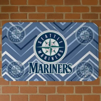 Seattle Mariners Chevron Geometrics Navy Blue Doormat