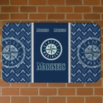 Seattle Mariners Chevron Stack Navy Blue Doormat
