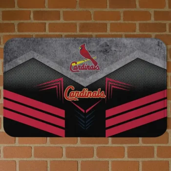St. Louis Cardinals Chevron Points Red Black Doormat