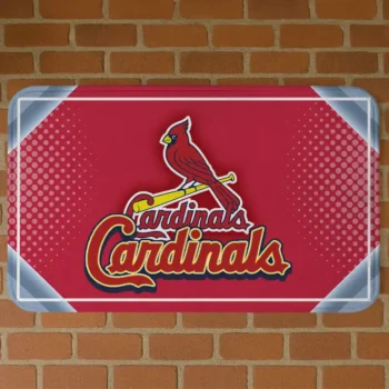 St. Louis Cardinals Silver Halftone Red Doormat