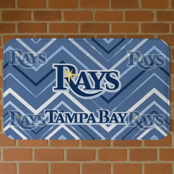 Tampa Bay Rays Chevron Geometrics Navy Doormat