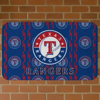 Texas Rangers Bolt Row Blue Doormat