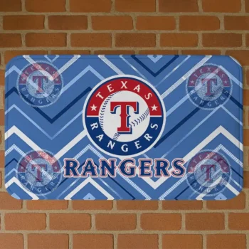 Texas Rangers Chevron Geometrics Blue Doormat