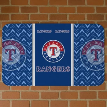 Texas Rangers Chevron Stack Blue Doormat