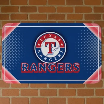 Texas Rangers Silver Halftone Blue Doormat