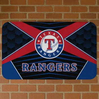 Texas Rangers Techno Camo Blue Black Doormat