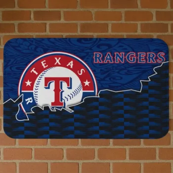 Texas Rangers Tribal Detailing Blue Black Doormat