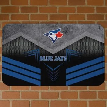 Toronto Blue Jays Chevron Points Blue Black Doormat