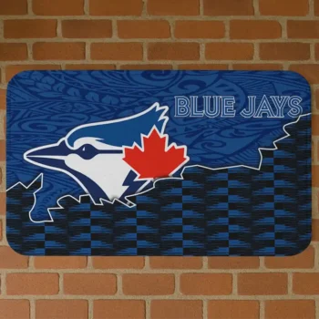 Toronto Blue Jays Tribal Detailing Blue Black Doormat