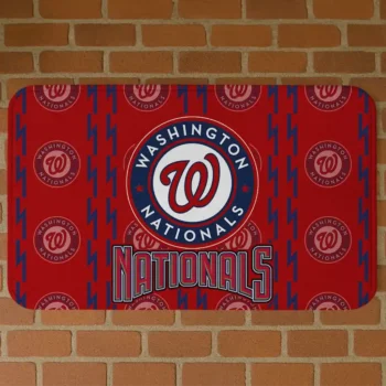 Washington Nationals Bolt Row Red Doormat
