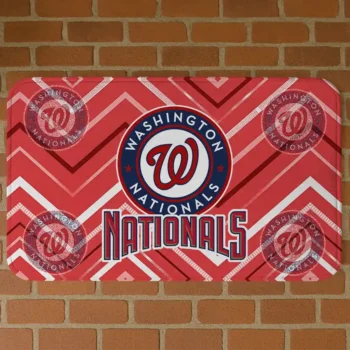 Washington Nationals Chevron Geometrics Red Doormat