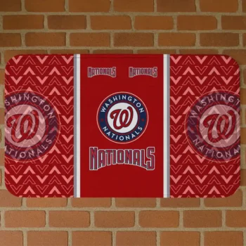 Washington Nationals Chevron Stack Red Doormat