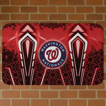 Washington Nationals Graphic Stripes Red Doormat