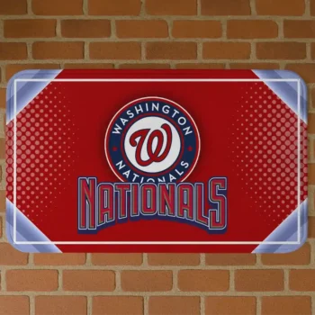 Washington Nationals Silver Halftone Red Doormat