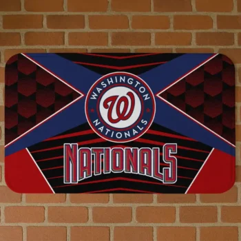Washington Nationals Techno Camo Red Black Doormat