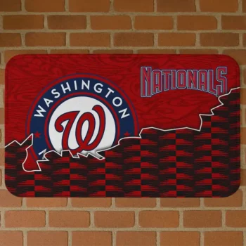 Washington Nationals Tribal Detailing Red Black Doormat