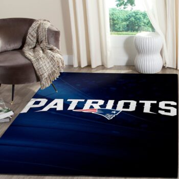 New England Patriots Blue and White Decorative Area Rug for Fans