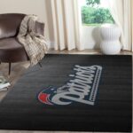Patriots Black and Blue Area Rug for Living Room Decor